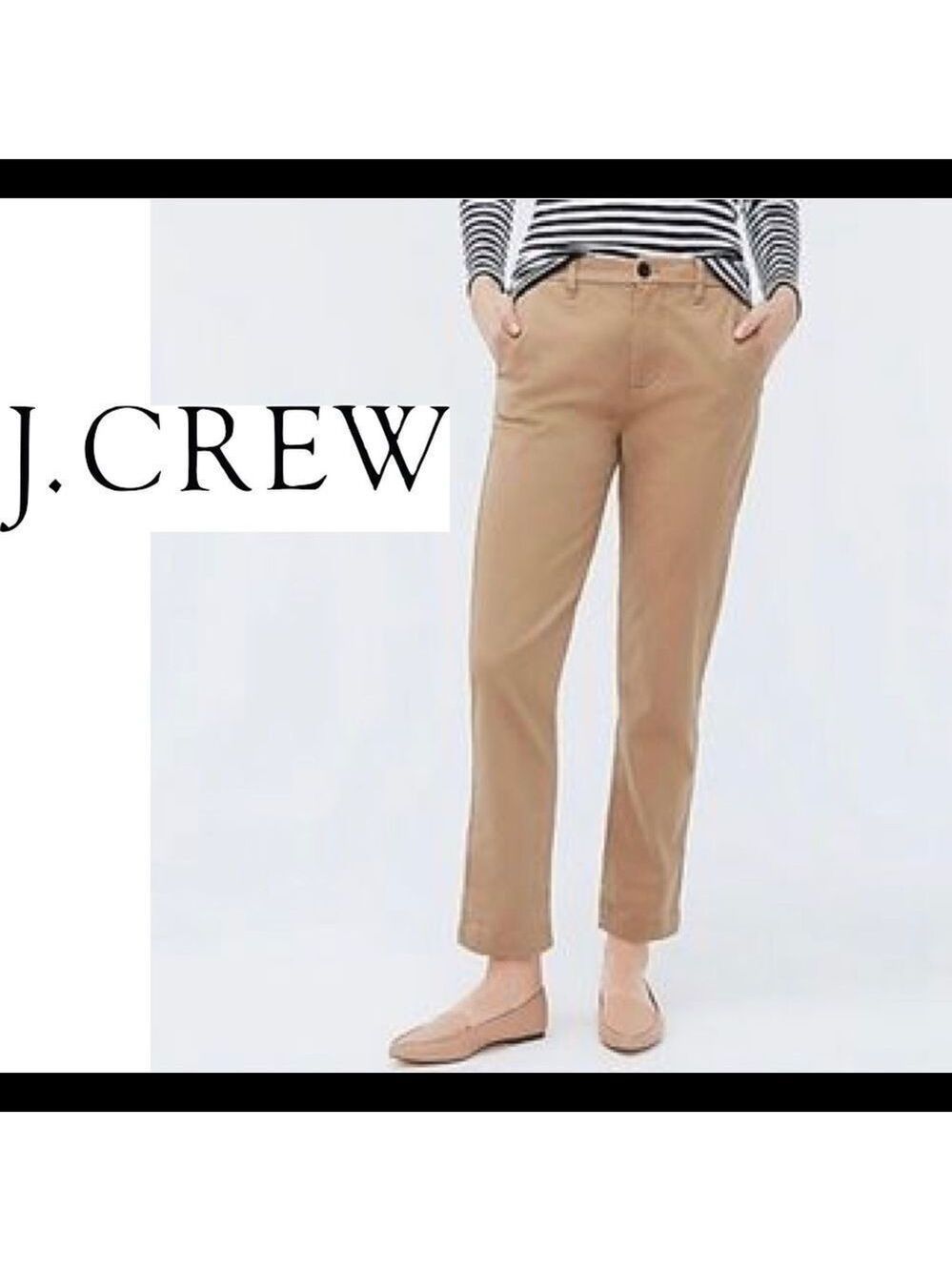 J.crew Brown tan khaki Frankie Stretch Chino pants size 8